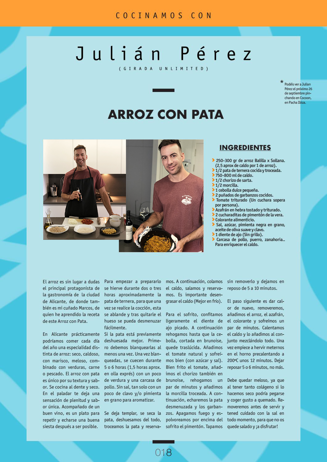 DJ Mag ES nº91 — Cocinamos con Julián Pérez (Girada Unlimited), agosto 2018