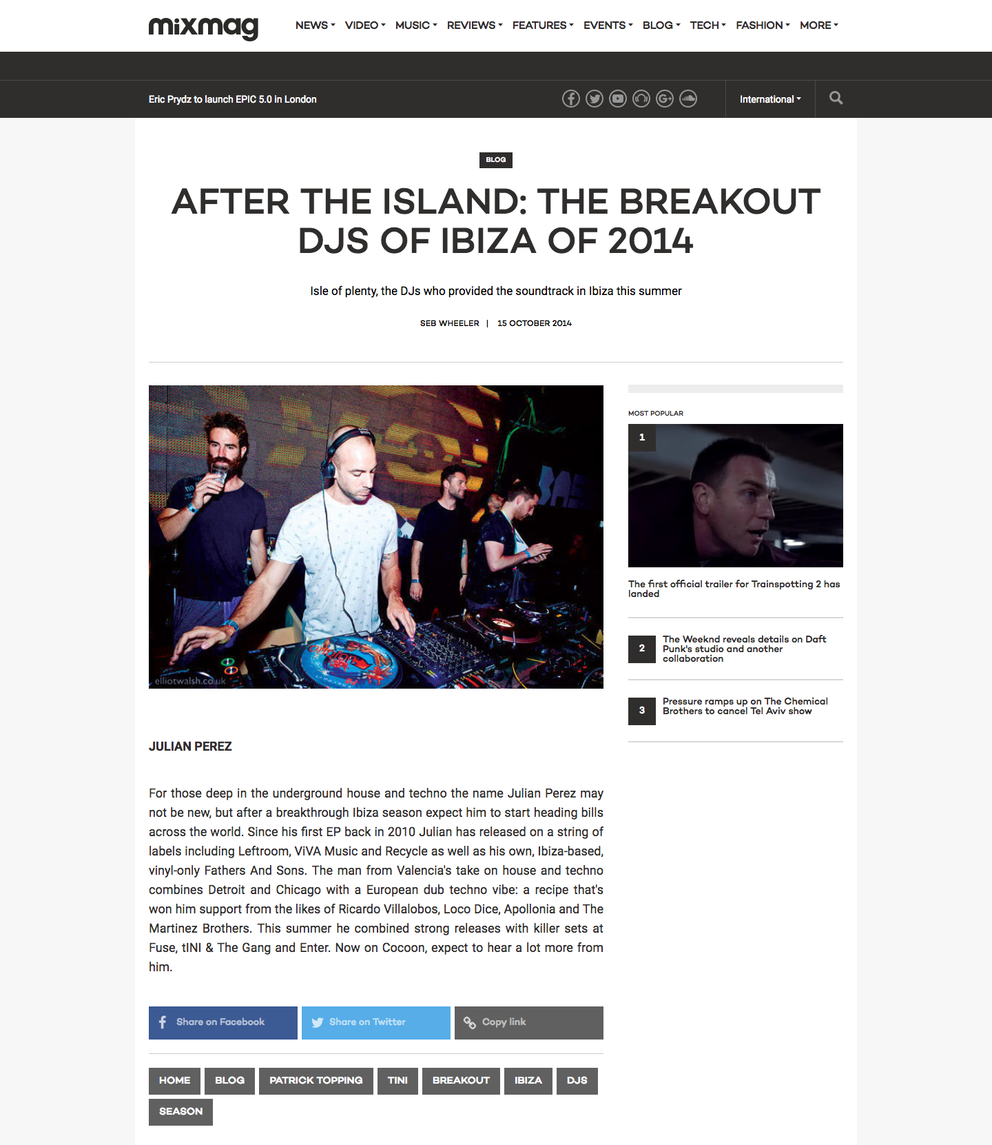 Original article — Mixmag, October 2014