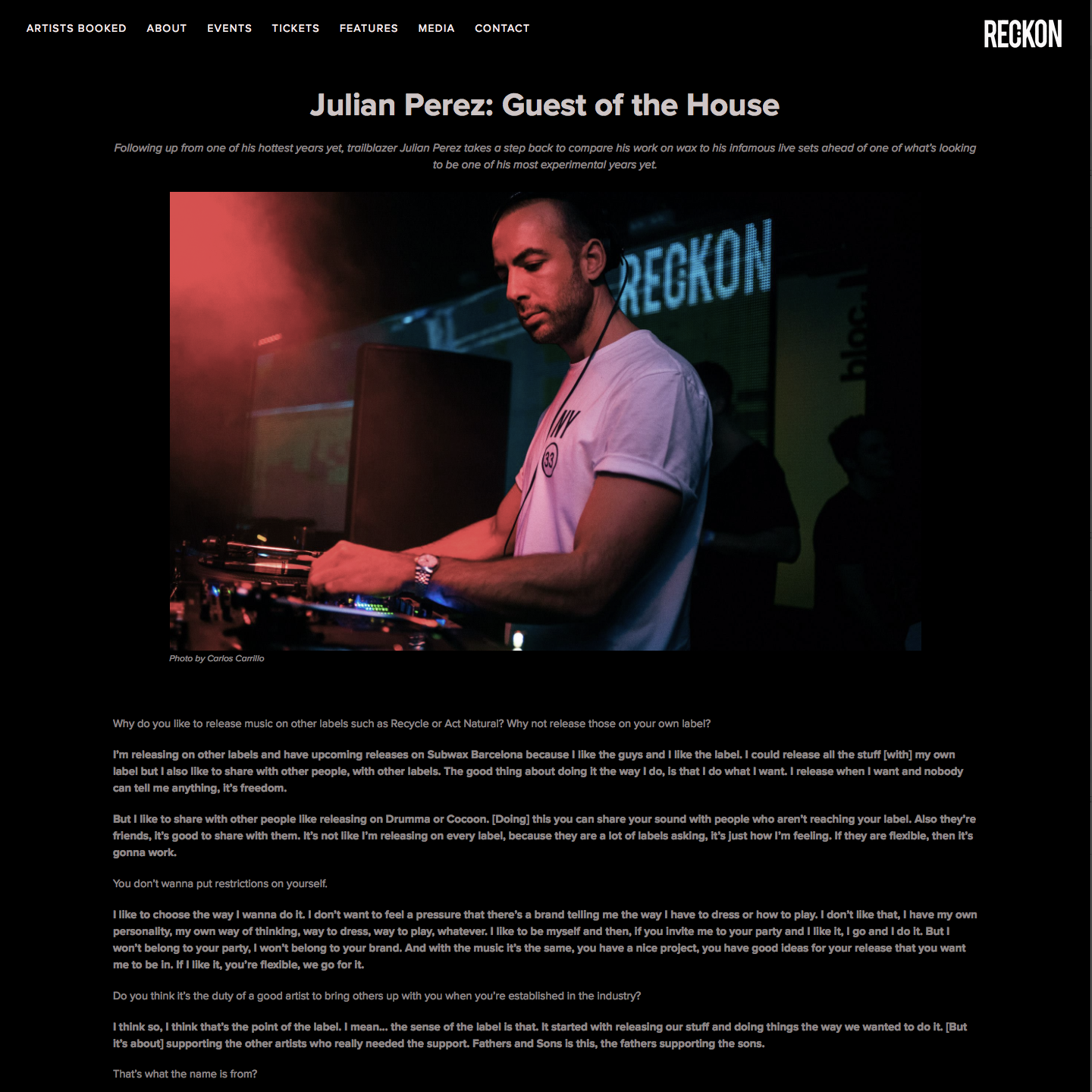 Original article — Reckon Music & Events, January 2016