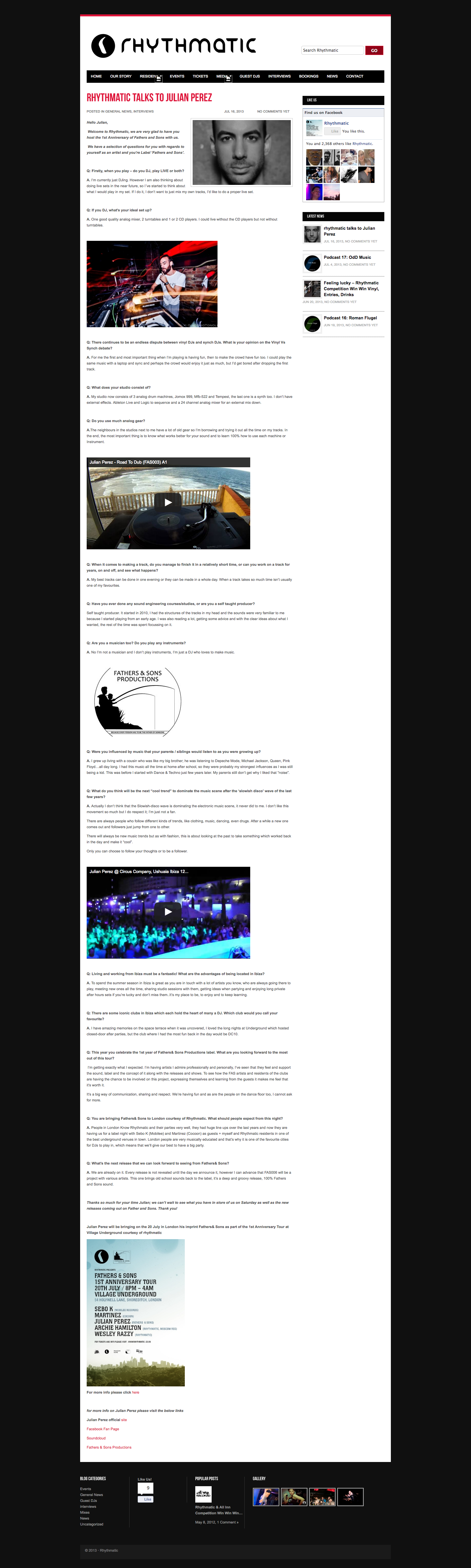 Original article — Rhythmatic, July 2013