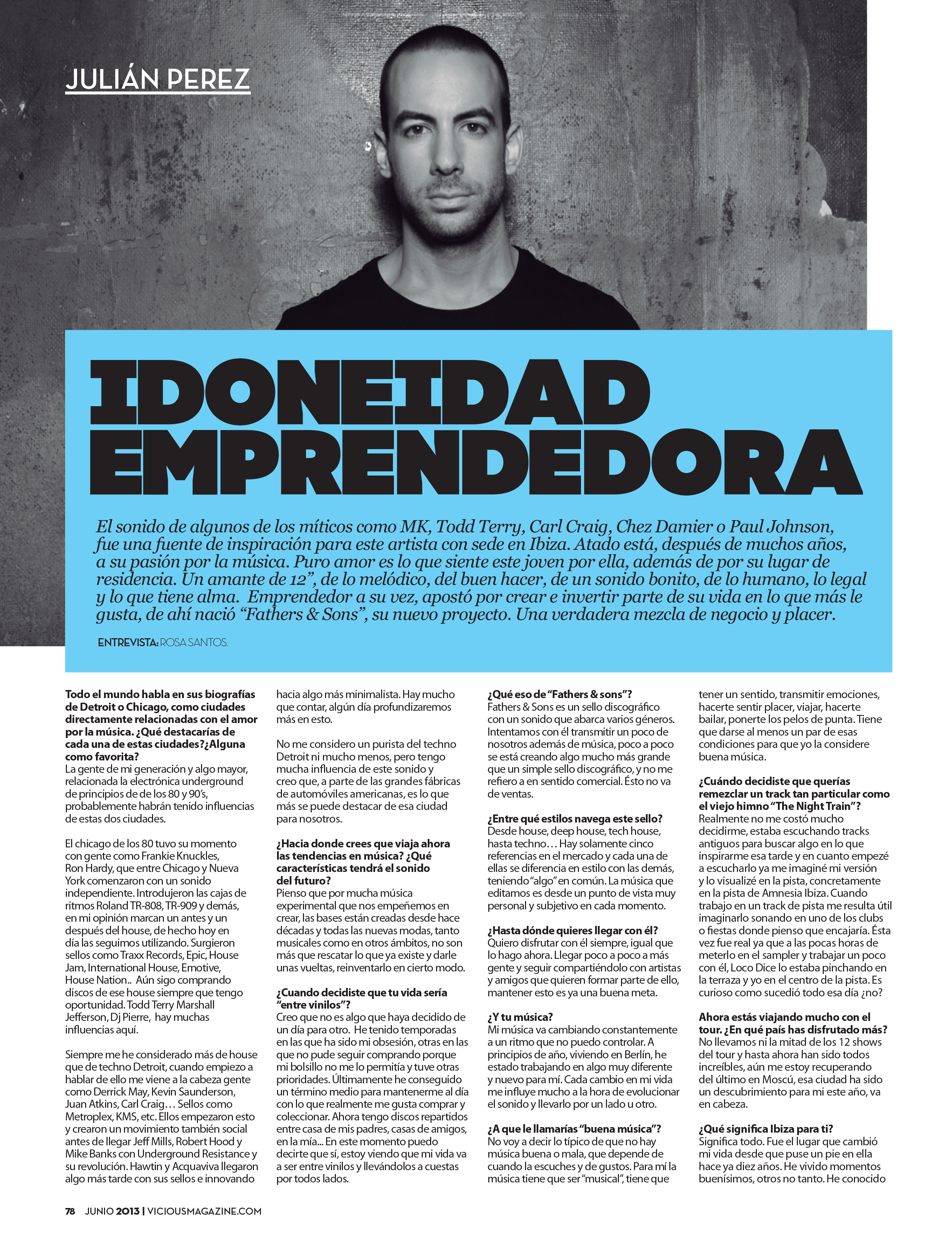 Vicious Magazine Nº33 — Julián Pérez, Idoneidad Emprendedora, mayo 2013